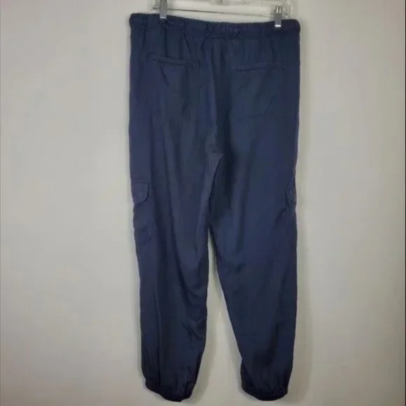 Knox Rose Blue Lyocell Joggers Womens Size L Lightweight Beachy Boho Pockets - Picture 1 of 3